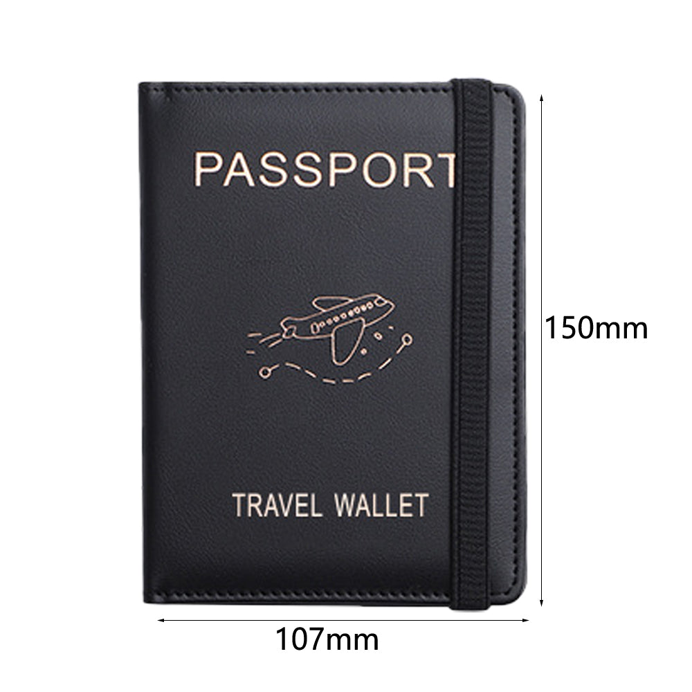RFID Blocking Passport Holder Travel Passport Wallet Card Holder Black