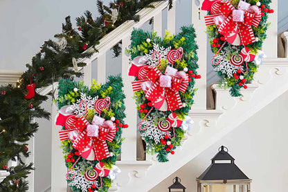 Christmas Hanging Upside Down Tree Candy Decoration for Door Wall
