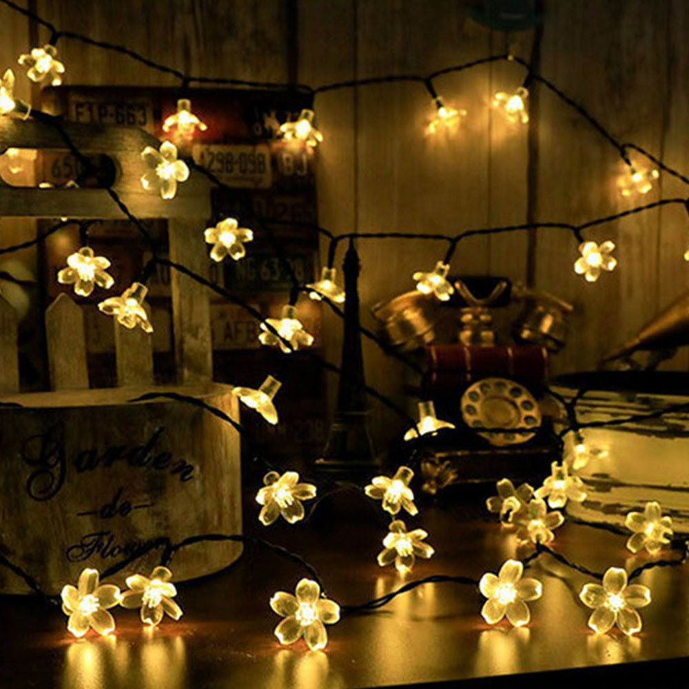 50LEDs Solar Powered String Lights Outdoor Party Fairy Lights Garden Decor -Warm White