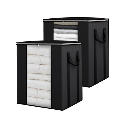 Blanket Storage Bag Extra Large Moving Clothes and Toy Foldable Container 120L-Black
