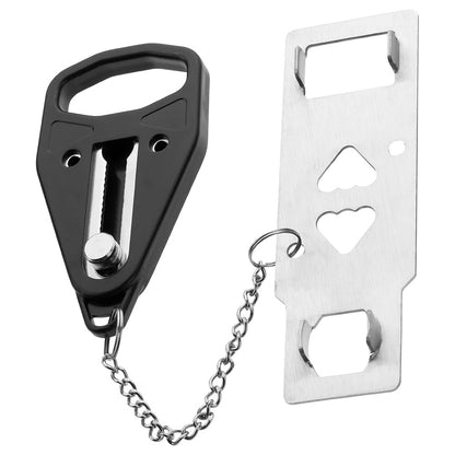Portable Door Lock Travel Security Device for Hotel Home Apartment Bedroom-Black