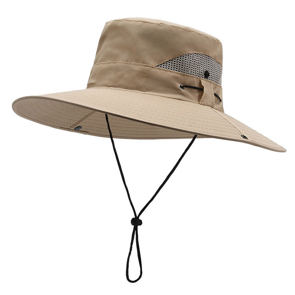 Unisex Sun Hats Boonie Hat Wide Brim Fishing Hiking Outdoor Hat Beige