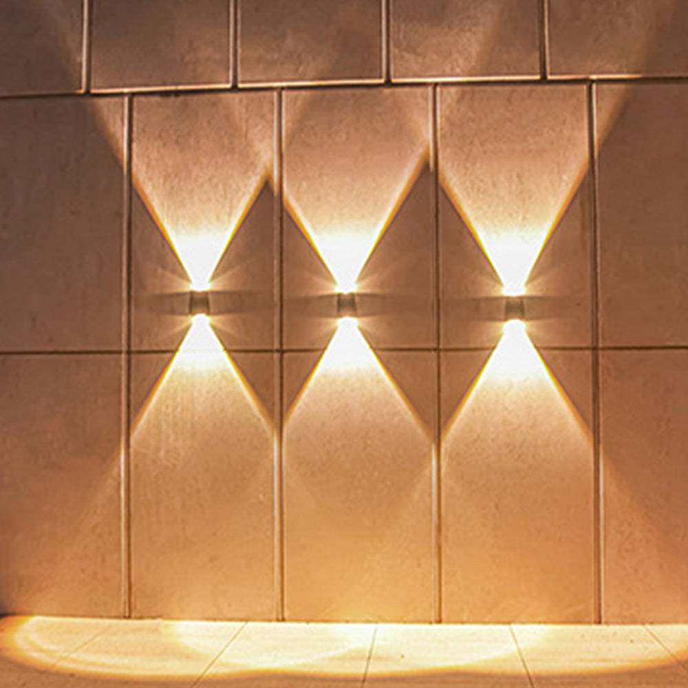 2Pcs Solar Wall Lights Outdoor Up and Down Sconce Lights for Garden Patio Garage Porch Warm