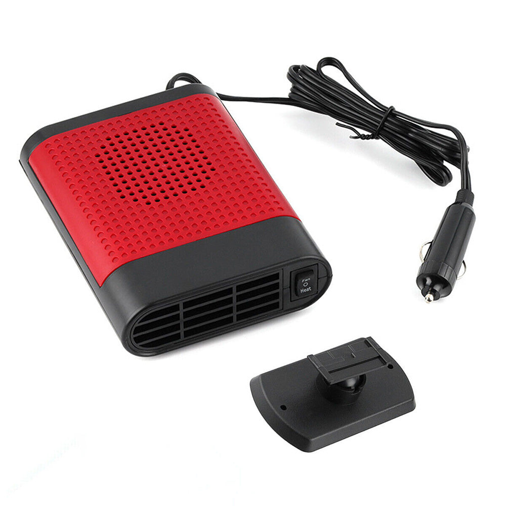 12V Car Electric Heater Cigarette Lighter Powered Heating Fan Defogger Defroster Demister Red