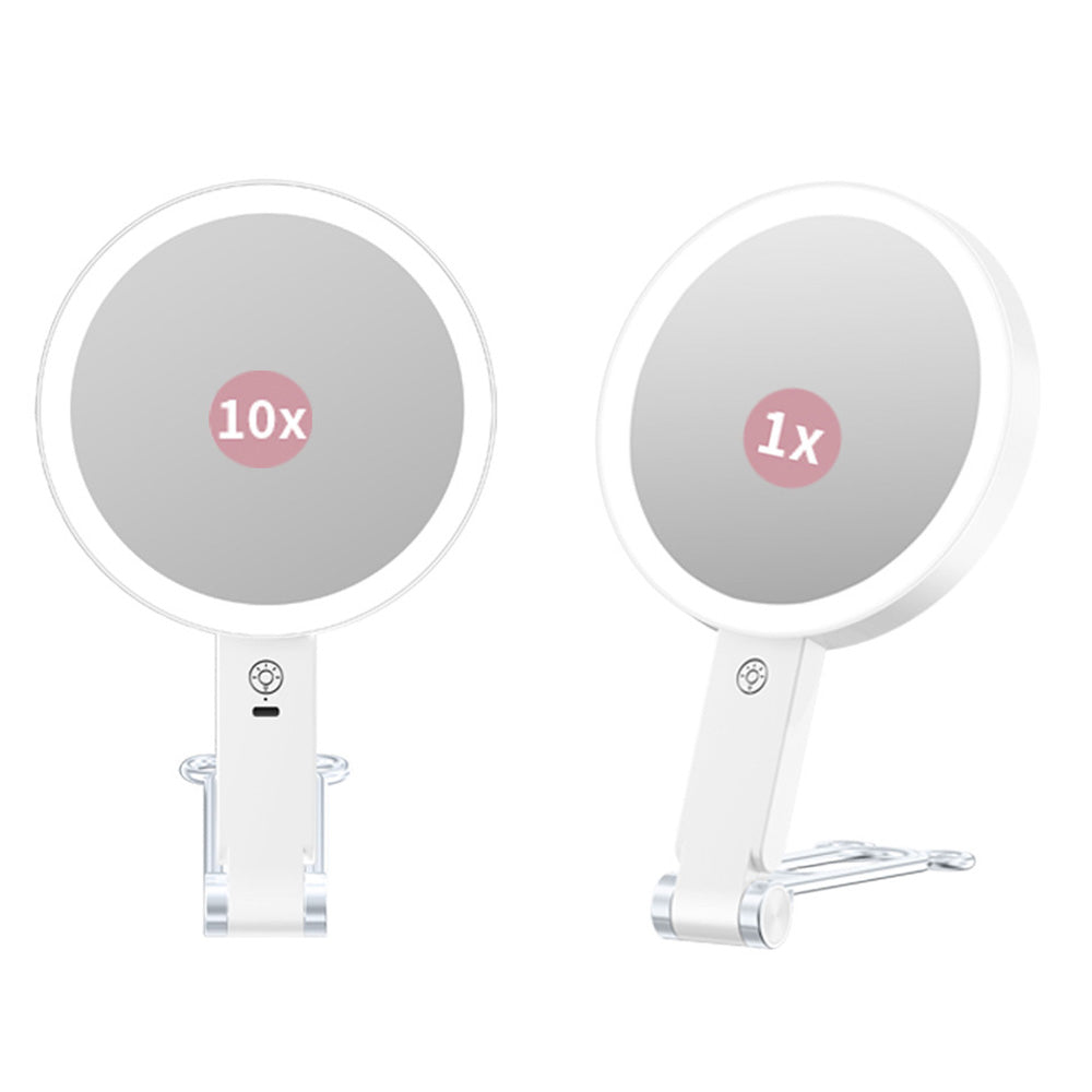 10X/1X Magnifying Makeup Mirror with Lights Rechargeable Double-Sided Touch Dimmable Mirror