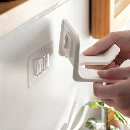 2PCS Wall Mounted Hair Dryer Holder with Cord Organizer Adhesive Blow Dryer Rack White