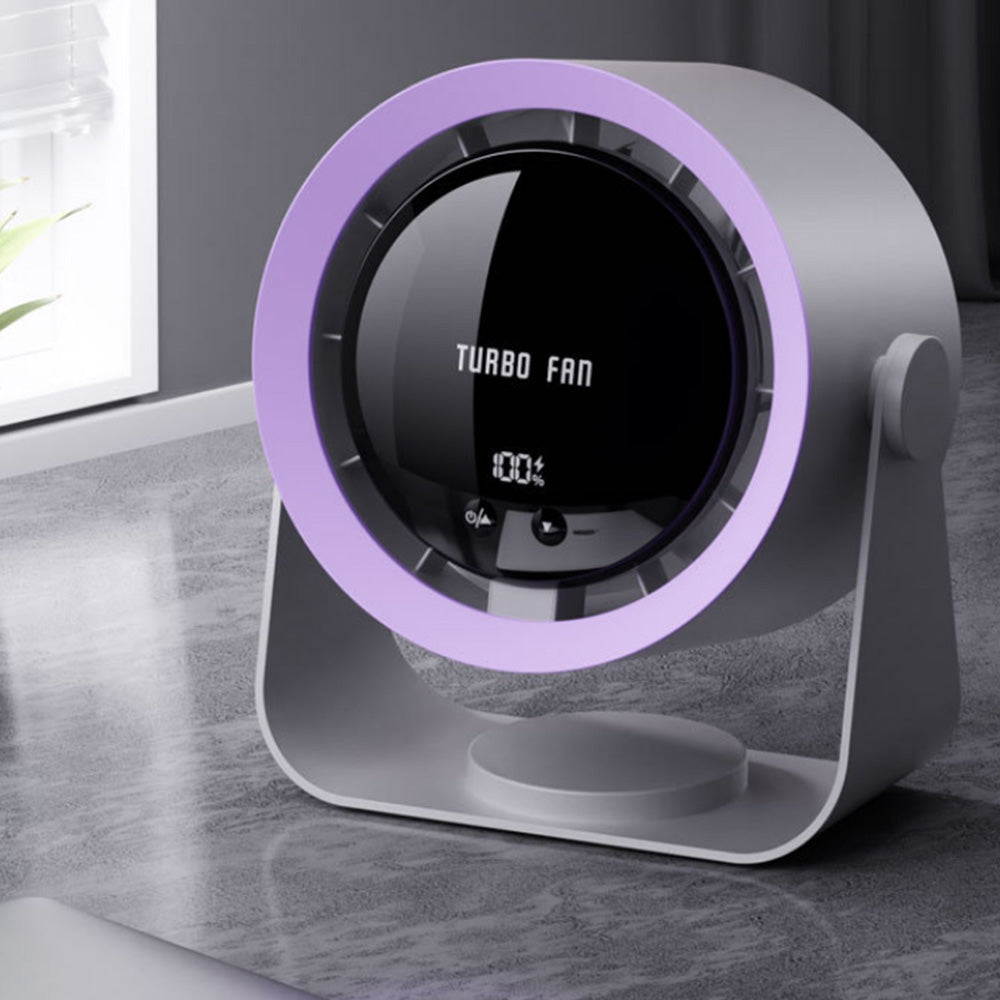 Digital Display Desk Fan Air Circulator Quiet Fan 100 Speeds Adjustable Table Fan for Camping Office Dorm Grey