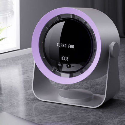 Digital Display Desk Fan Air Circulator Quiet Fan 100 Speeds Adjustable Table Fan for Camping Office Dorm Grey