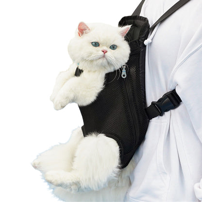 Pet Carrier Backpack for Front and Back Carrying Dogs Cats - Black