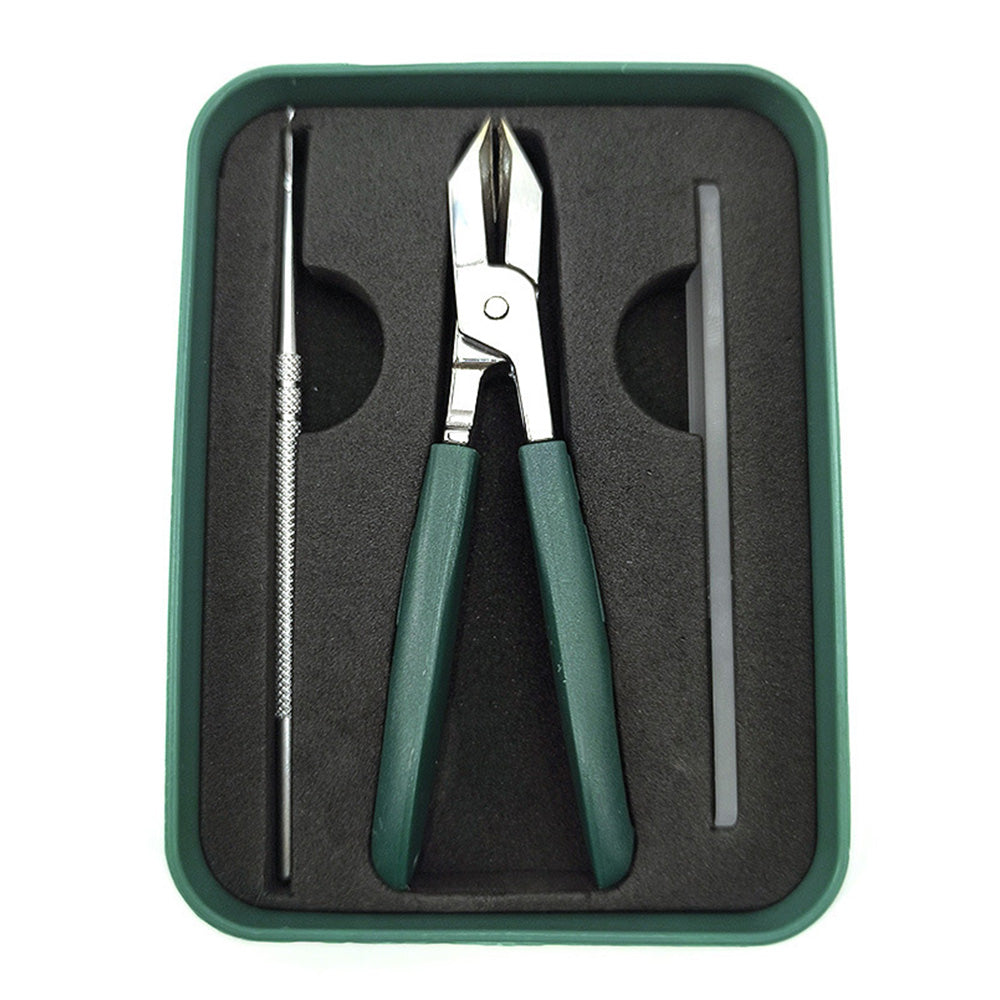 3Pcs Stainless Steel Nail Clipper Set Nail File Toe Nail Cutter Kit Green