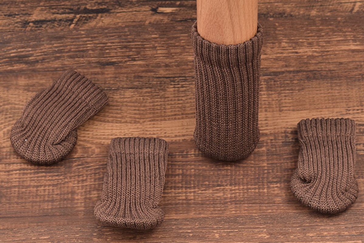 4Pcs Knitted Table Chair Leg Socks Sleeve Floor Protector Furniture Feet Cover