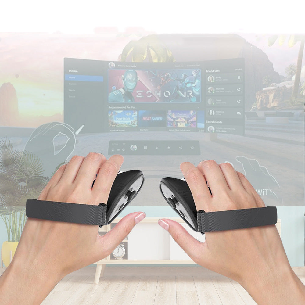 Silicone Controller Grips Cover VR Accessories Compatible with Meta Quest 3/Meta Quest 3S Black