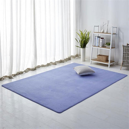 Coral Fleece Soft Carpet Fast Rebound Sponge Floor Mat-Blue