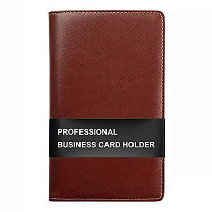 120-Slot Capacity Business Card Holder Album-Reddish Brown