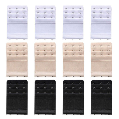 12 Pcs Set 3-Hook Bra Strap Extender for Women