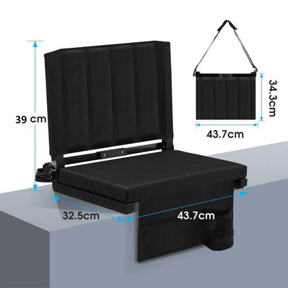 Comfortable Stadium Seat with Shoulder Strap and Storage Pocket