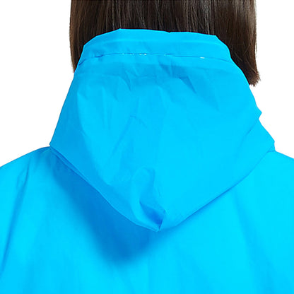 Reusable Unisex Raincoat Non-Disposable Raincoat Waterproof Hooded Poncho Blue