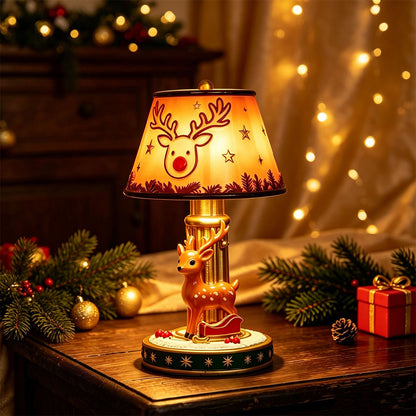 Christmas Table Lamp Vintage Resin Desk Light - Reindeer