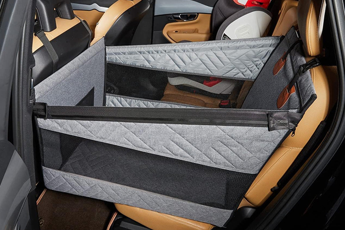 Dog Car Seat with Hard Bottom - Grey