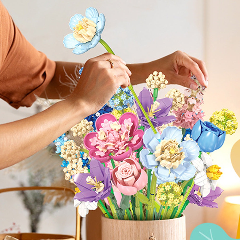 888PCS Botanical Collection Building Block Toy â€?Flower Bouquet Construction Set