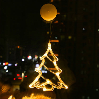 4PCS Christmas String Lights Hanging Window Indoor Outdoor Lights with Suction Cup for Xmas Party Decoration -Christmas tree