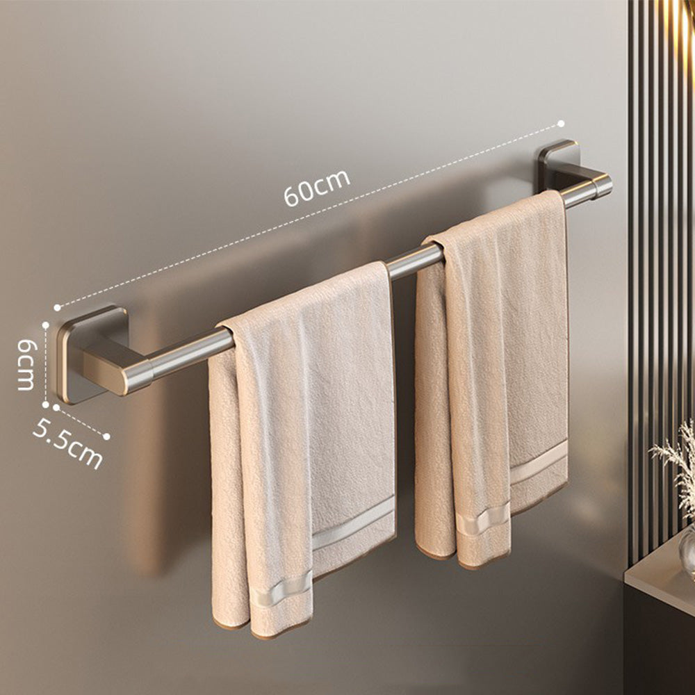 60cm Self-Adhesive Towel Holder Hand Towel Rack No Drilling Robe Hooks Towel Rail