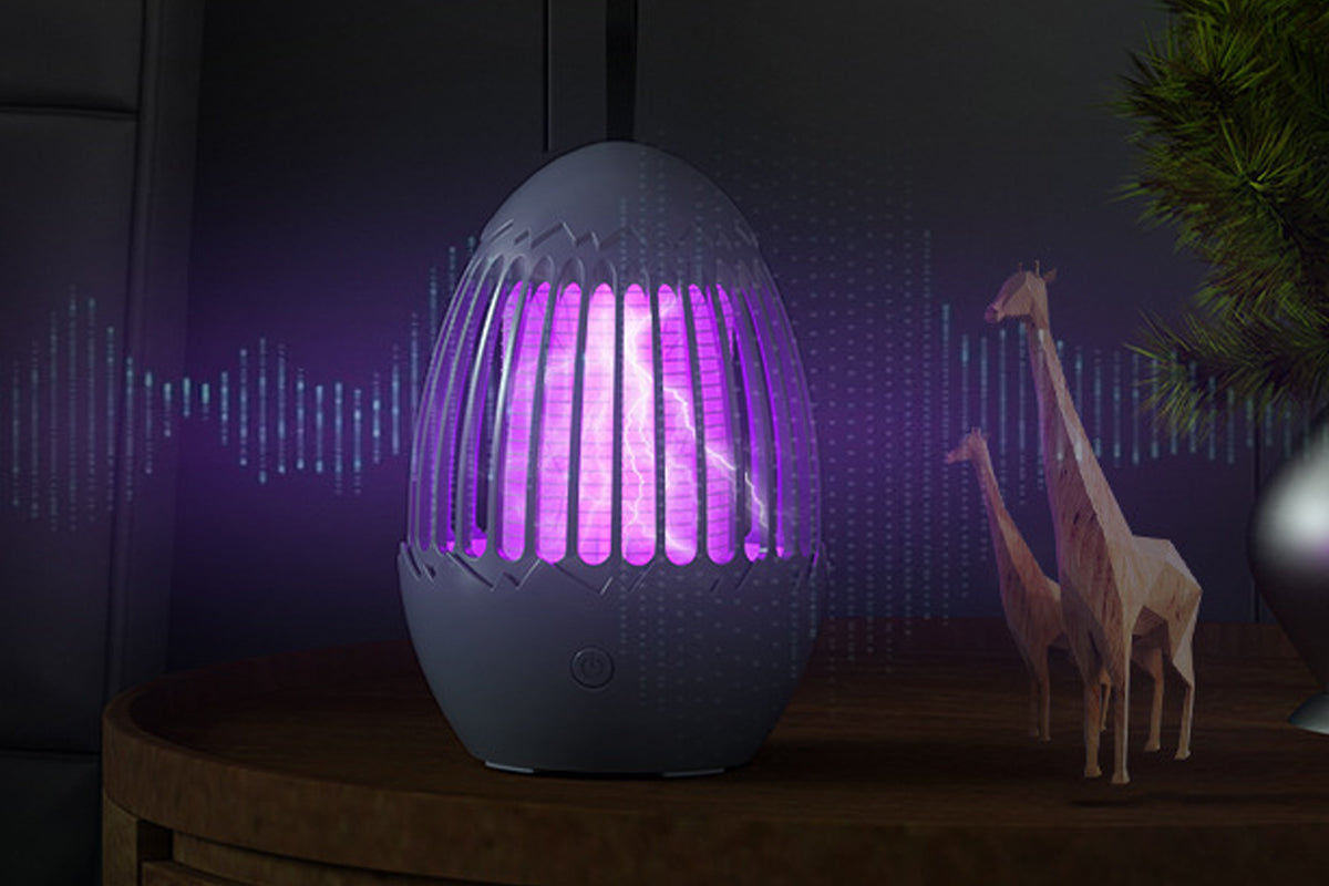USB Outdoor Indoor LED Light Rechargeable Mosquito Killer Portable Waterproof Mosquito Repellent-Grey