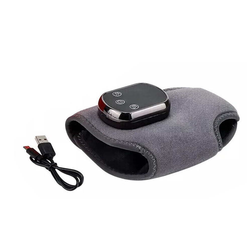 Electric Ankle Massager with Vibration Infrared Heat 5 Settings Rechargeable-grey