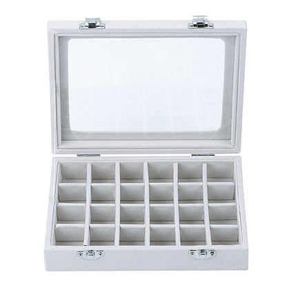 Organizer Case Box Holder Storage Jewelry Earring Ring Velvet Display Travel Portable-Grey