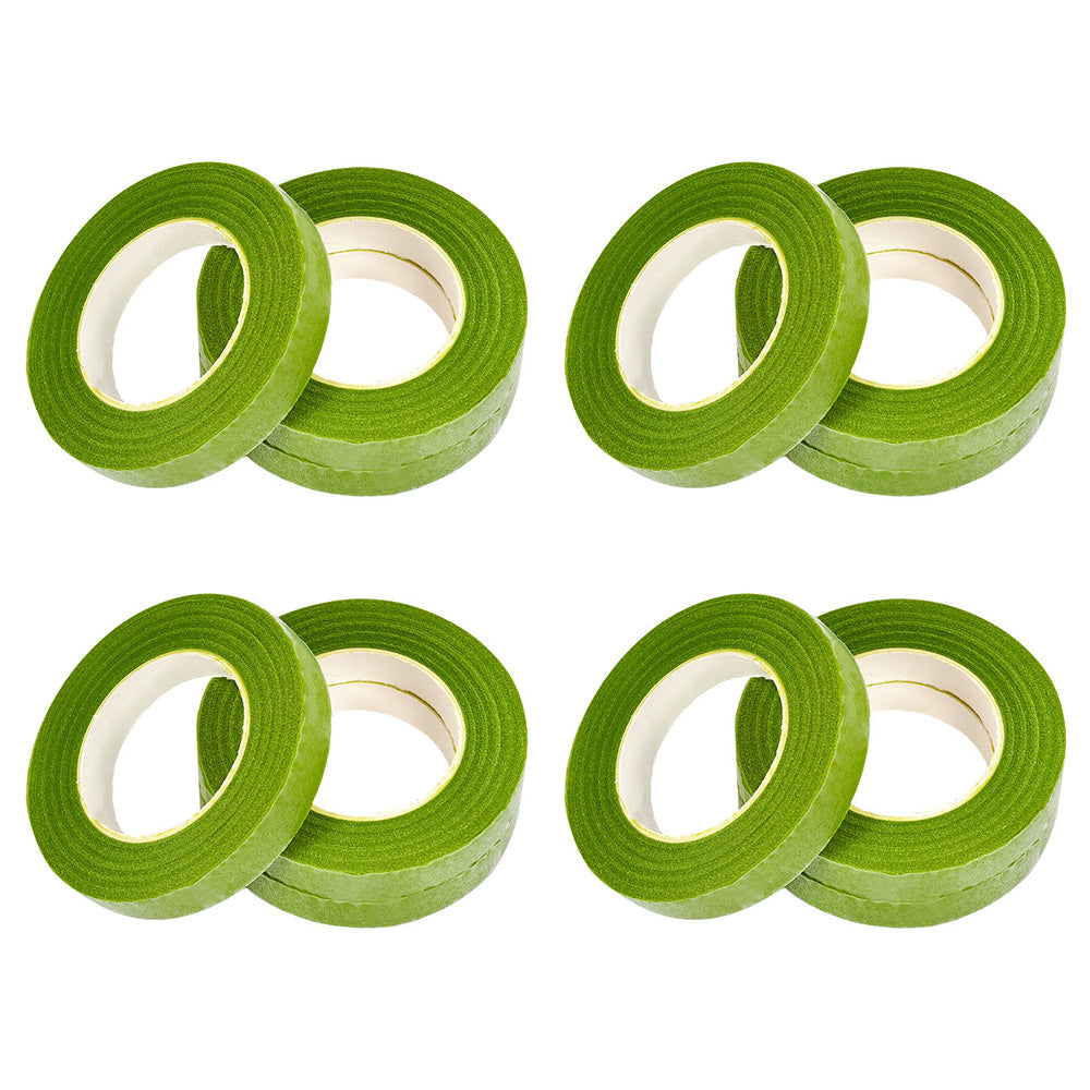 12 Rolls Floral Tape Green Stem Wrap Tape for Bouquet Making Craft Light Green