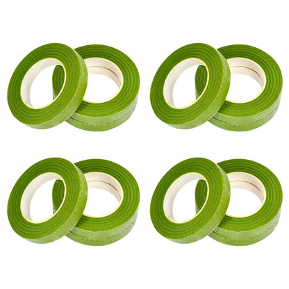 12 Rolls Floral Tape Green Stem Wrap Tape for Bouquet Making Craft Light Green