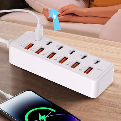 12 Port Hub Docking Station 66W Fast Charging Desktop Hub
