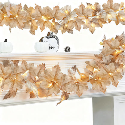 LED Maple Leaves Garland with Lights ¨C Fall Decorations for Home and Christmas