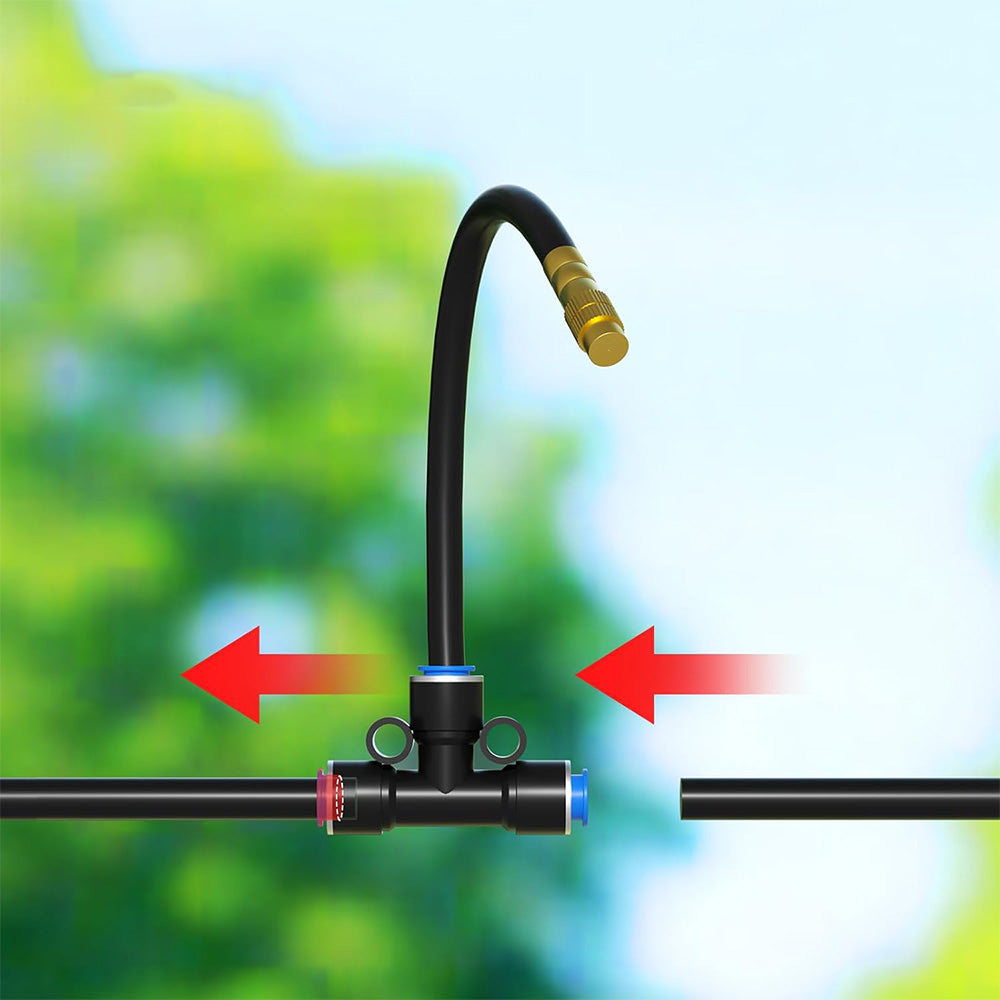 30m 0.6cm 360-Degree Adjustable Copper Nozzle Irrigation Kit for Garden Greenhouse Lawn Patio