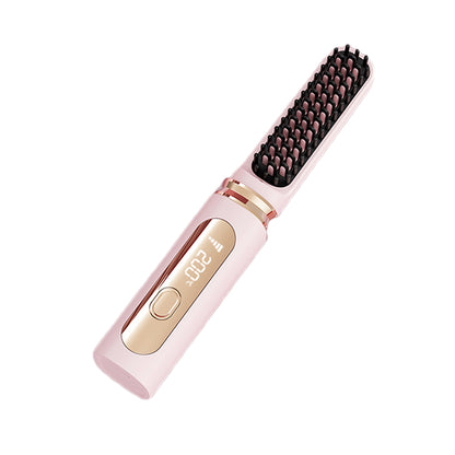 2-in-1 Wireless Hair Straightener Comb with Negative Ion for Home and Travel-Blue