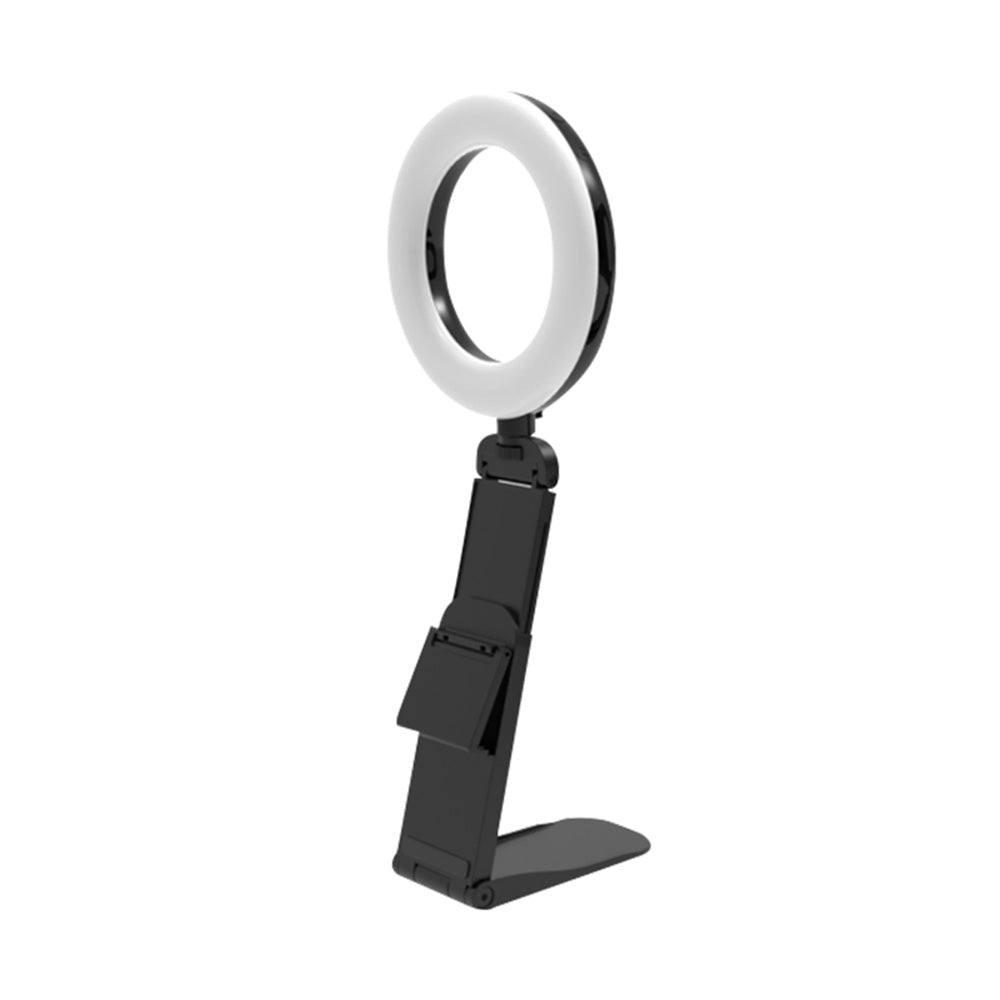 180 Degrees Rotating Clip On Ring Light for Laptop Desk Dimmable LED Selfie Light for Meeting Video Call Recording