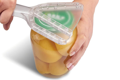 2Pcs Kitchen Can Opener Dual-Layer Adjustable Jar Opener Bottle Opener for Various Lids -Transparent