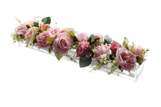 Rectangular Acrylic Flower Vase Clear Floral Centerpiece Vase for Dining Table Wedding Tables Decorative Vase Home Decor