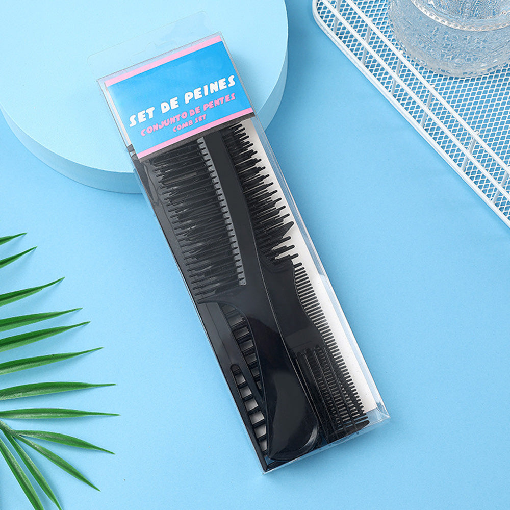 10Pcs Hair Brush Set with PVC Storage Box for Barbershop Salon and Home Use