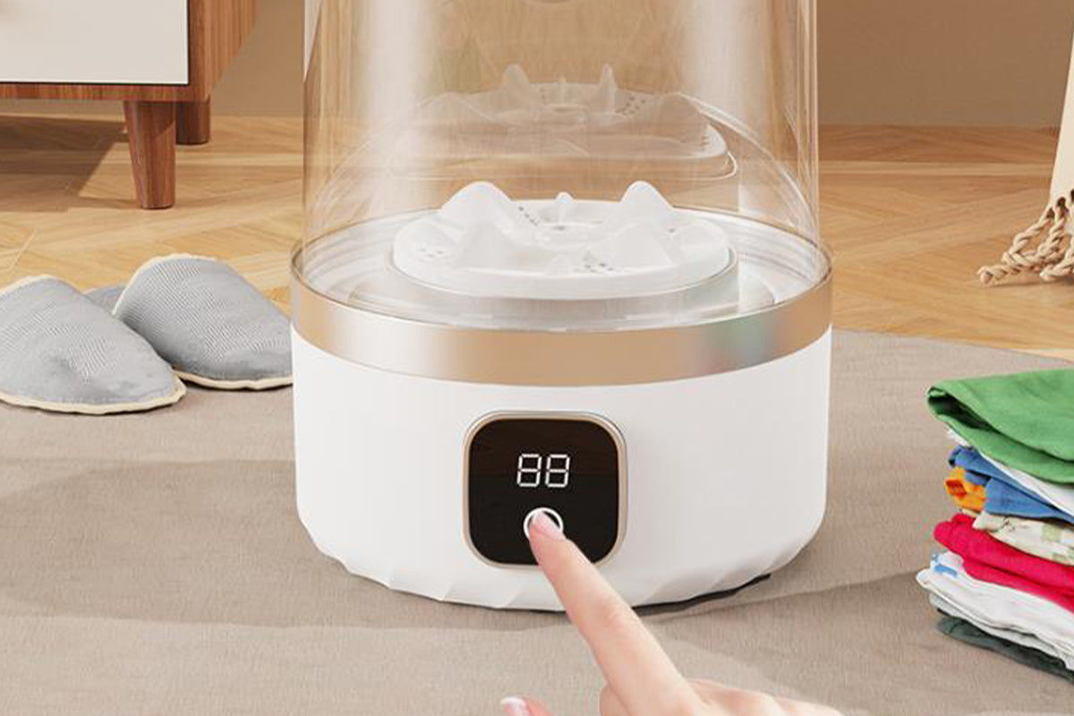 1L Underwear Washing Machine Mini Washer for Apartment Dorm RV Travel-White