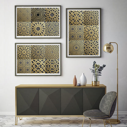 5Pcs Vintage Patterns Wall Stickers Water Resistant Wallpaper Removable Decal for Kitchen Bathroom