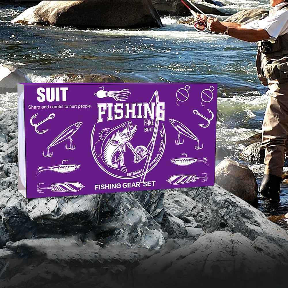 Bass Trout Salmon Fishing Lures Kit ¨C Baits & Tackle Fishing Accessories Set Purple