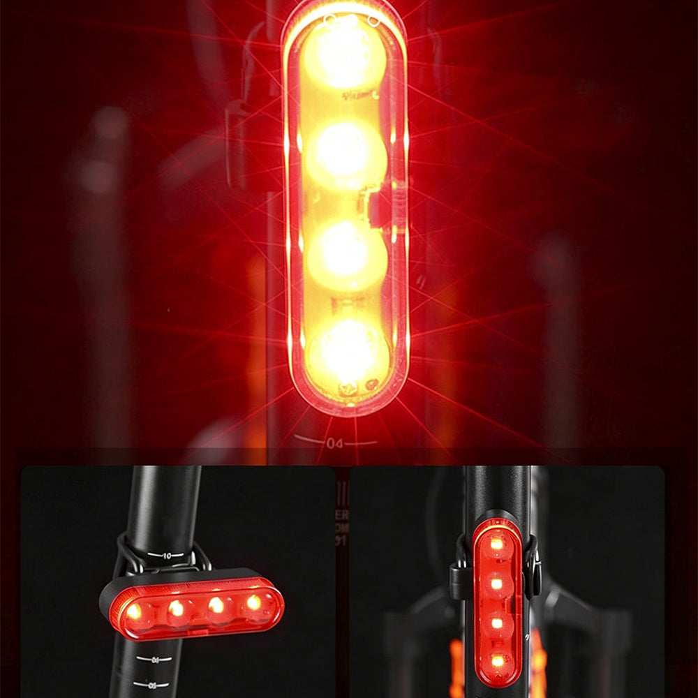 2Pcs Bike Tail Light 4 Modes Bike Rear Light Waterproof Bicycle Taillight-Red