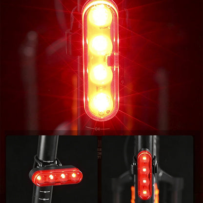 2Pcs Bike Tail Light 4 Modes Bike Rear Light Waterproof Bicycle Taillight-Red