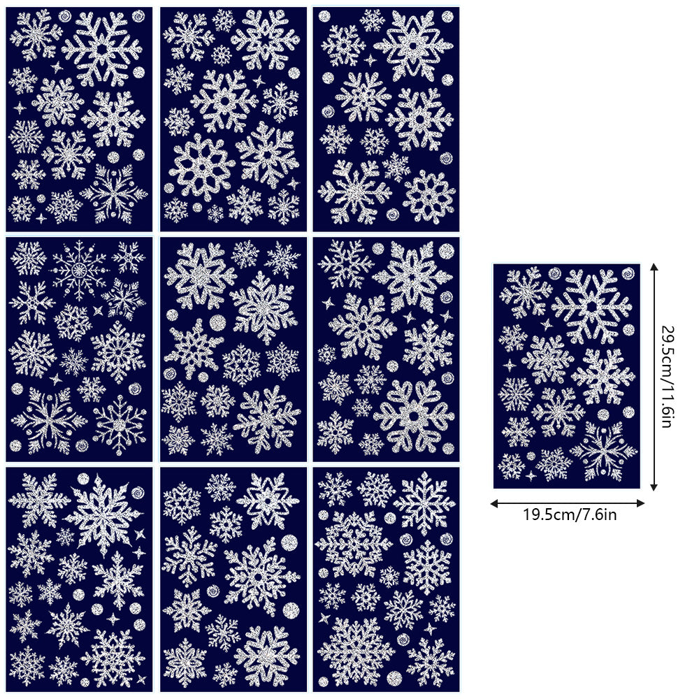 Christmas Window Clings ¨C Snowflakes Static Stickers in Gold and Silver for Holiday Decorations Style 2