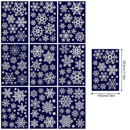 Christmas Window Clings ¨C Snowflakes Static Stickers in Gold and Silver for Holiday Decorations Style 2