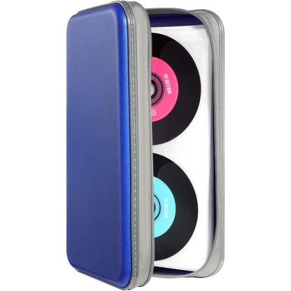 Portable 96 Capacity DVD CD Holder Case - Blue