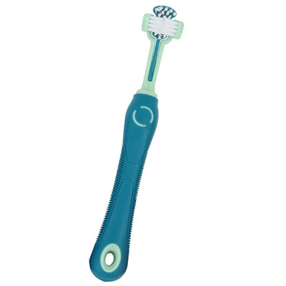 Pet Toothbrush for Dogs and Cats 3 Sided-Green