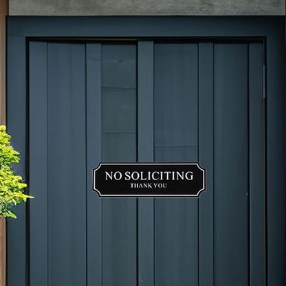 2Pcs No Soliciting Sign for House, Home, and Office No Solicitation Sign White