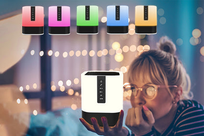 Bluetooth Speaker Touch Night Light LED RGB Alarm Clock Dimmable Lamp Speaker
